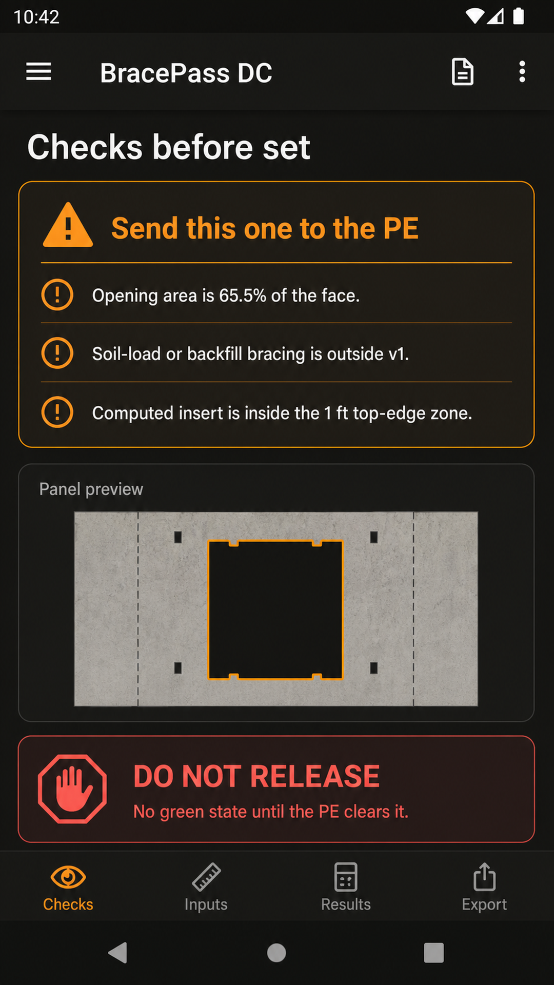 Project engineer review warning